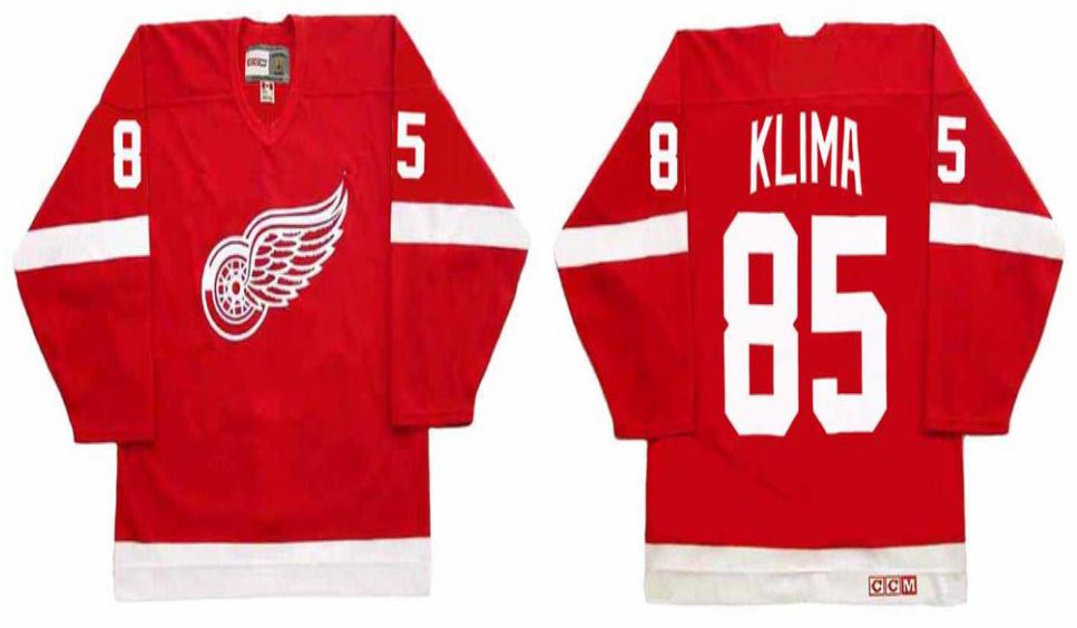 2019 Men Detroit Red Wings #85 Klima Red CCM NHL jerseys